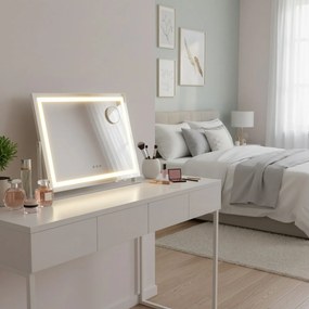 Espelho de maquilhagem com controlo tátil 10 x 62,5 x 45,8 cm, intensidade regulável, espelho de maquilhagem com iluminação branco 