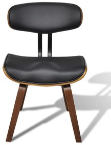 Cadeiras jantar 2 pcs madeira curvada e couro artificial