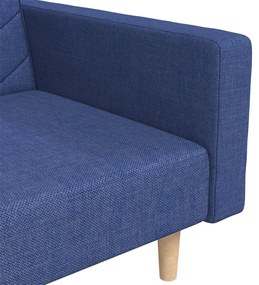 Sofá-cama 2 lugares com duas almofadas tecido azul