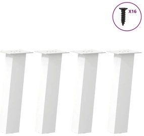 vidaXL Pés para mesa de centro 4 peças, branco, 42 cm, aço
