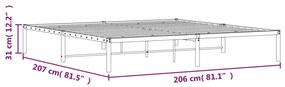 Estrutura de cama metal 200x200 cm branco