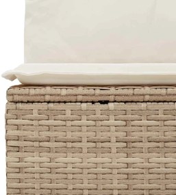 7 pcs conjunto de sofás p/ jardim com almofadões vime PE bege