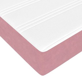 Estrutura de cama com colchão Outros Rosa 140 x 200 cm Veludo
