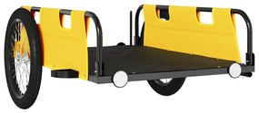 Reboque de bicicleta tecido oxford/ferro amarelo