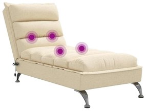 Chaise lounge de massagem com almofadões tecido creme