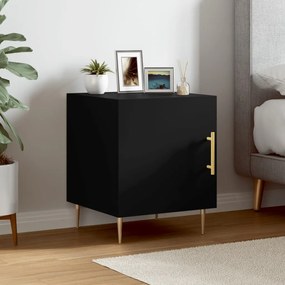 vidaXL Mesa de cabeceira 40x40x50 cm derivados de madeira preto