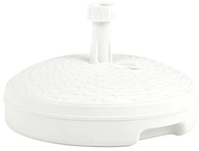 vidaXL Base de guarda-sol c/ areia/água 20 L plástico vime branco