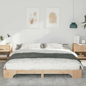 Estrutura de cama de chão Castanho 180 x 220 cm