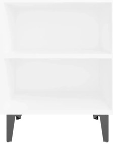 Mesas de cabeceira pernas em metal 2 pcs 40x30x50 cm branco