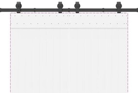 Kit de ferragens para porta deslizante 183 cm aço preto