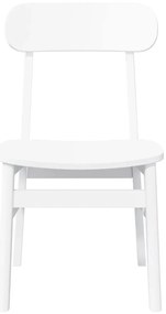 Cadeiras de jantar 2 pcs madeira de seringueira maciça branco