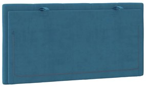 Almofadão de cabeceira 100 cm veludo azul