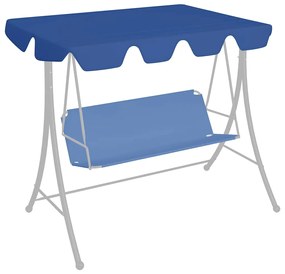 Toldo suplente p/ baloiço de jardim 150/130x105/70 cm azul