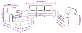 4 pcs conjunto de sofás tecido castanho