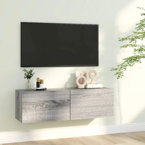 Móvel de TV Lude de Parede de 100cm - Cinzento - Design Moderno