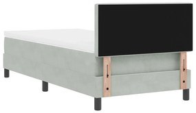 Cama Box com Colchão VidaXL Cinza Claro Solteiro Veludo