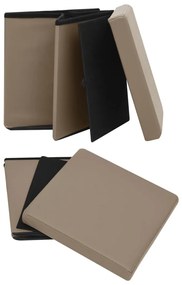 Banco de arrumação dobrável PVC cor cappuccino