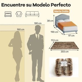 Manta de pele sintética estilo raposa 153 x 203 cm, macia, luxuosa e espessa, aconchegante e quente para cama, sofá ou poltrona Castanha