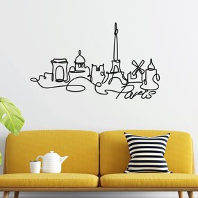 Acessório Decorativo de Parede Paris – Preto – 120 x 69 x 1,5 cm