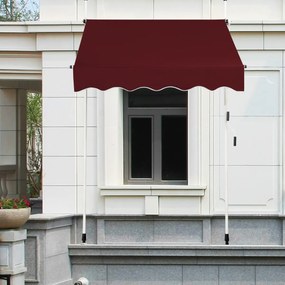 Toldo solar retrátil de alumínio para pátio de 8 pés x 6,5 pés - bege