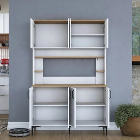 Armário Alto de Cozinha "Stella" - 120 x 184,2 x 40 cm - Nogueira e Br