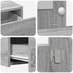 Mesa de Toucador Suspensa com Luzes de LED Cinza Sonoma