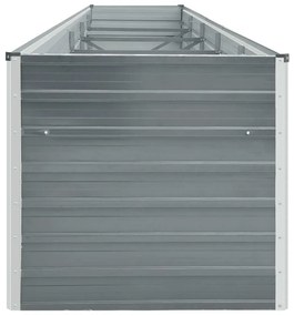 Canteiro elevado jardim aço galvanizado 400x80x45 cm cinzento