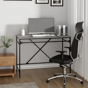 vidaXL Secretária 100x50x75 cm derivados madeira/ferro cinzento sonoma