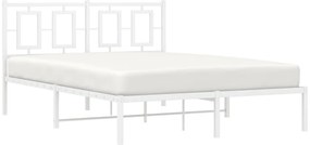 Estrutura de cama com cabeceira 135x190 cm metal branco