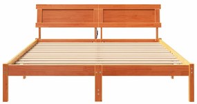 Estrutura da Cama Castanho-mel 140 x 200 cm Madeira de Pinheiro