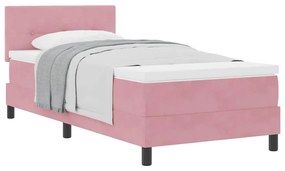 Cama Box com Colchão vidaXL Rosa 80x200 cm Veludo