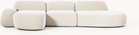Sofá de canto modular em bouclé com chaise longue Wolke (4 lugares)