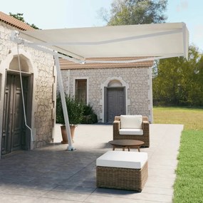 vidaXL Toldo retrátil manual independente 400x350 cm cor creme