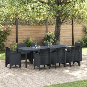 Mesa de Jardim Antracite vidaXL 250x100x73 cm Poly Rattan