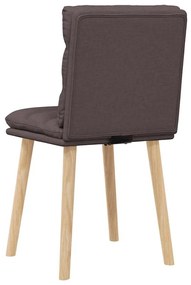 Cadeiras de jantar 2 pcs tecido castanho-escuro