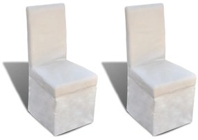 vidaXL Cadeiras de jantar 2 pcs tecido branco nata