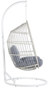 Cadeira suspensa em rattan branco com suporte ALBA Beliani