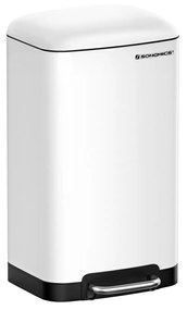 Caixote de cozinha 30 L, pedal, fecho suave, cor branca