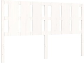 Estrutura de cama King Size com cabeceira madeira maciça branco