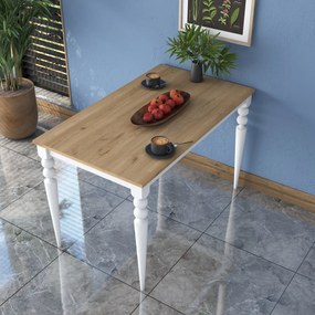 Mesa de Jantar JA104 – Nogueira e Branco – 120 cm x 73,8 cm x 70 cm
