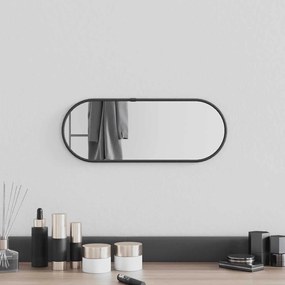 vidaXL Espelho de parede 40x15 cm oval preto