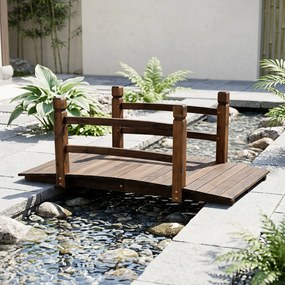Ponte de Jardim, 125 x 68 x 47 cm, Madeira de Abeto Carbonizada, Castanho