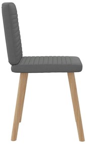 Cadeiras de jantar 6 pcs tecido cinzento-escuro