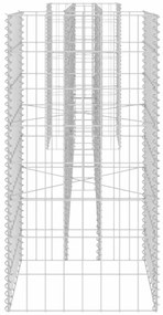 Gabião em forma de H fio de aço 260x40x80 cm
