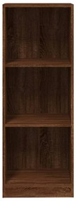 Estante 3 prat. 40x24x109cm derivados madeira carvalho castanho