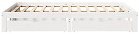 Estrutura de cama com gavetas 120x190 cm pinho maciço branco