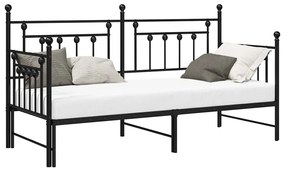 Estrutura de Daybed com Cama Auxiliar Preta 80x200 cm em Aço