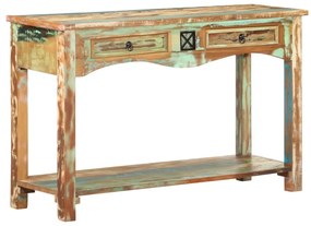 Mesa consola 120x40x75 cm madeira recuperada maciça