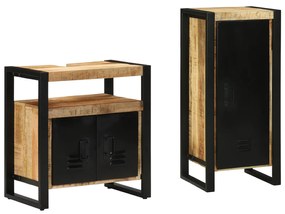 vidaXL Conjunto de Móveis para Banheiro 2 pcs Madeira de manga maciça