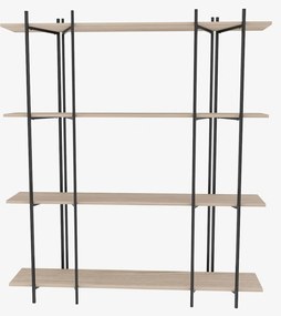 Estante Moss – Carvalho e Preto – 160x180x29,6 cm